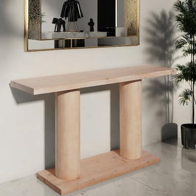 59" Modern Pedestal Console Table - with Architectural Column Base for Living Room or Hallway