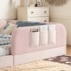 preview thumbnail 32 of 124, Twin/Full/Queen Teddy Fleece Floor Bed with Upholstered Safety Rails and Pocket