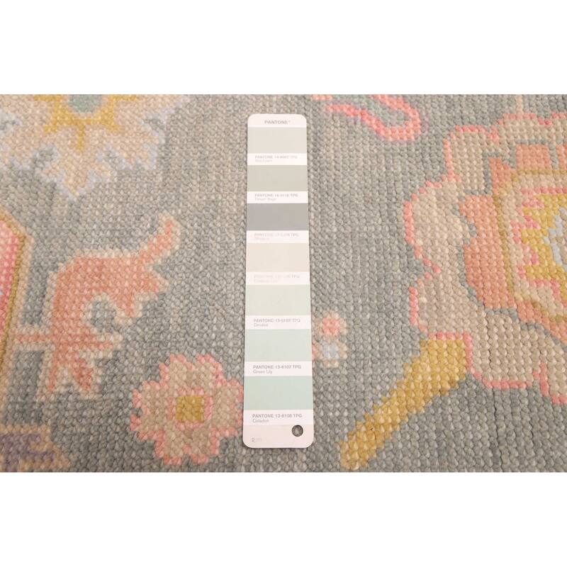 ECARPETGALLERY Hand-knotted Modern Oushak Sage Wool Rug - 6'0 x 8'9