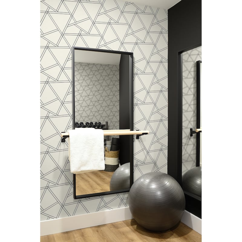 NextWall Railroad Geometric Peel and Stick Removable Wallpaper - 20.5 in. W x 18 ft. L