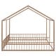preview thumbnail 11 of 34, Metal Frame House-shaped Floor Bed Two Shared Twin Side by Side Bed