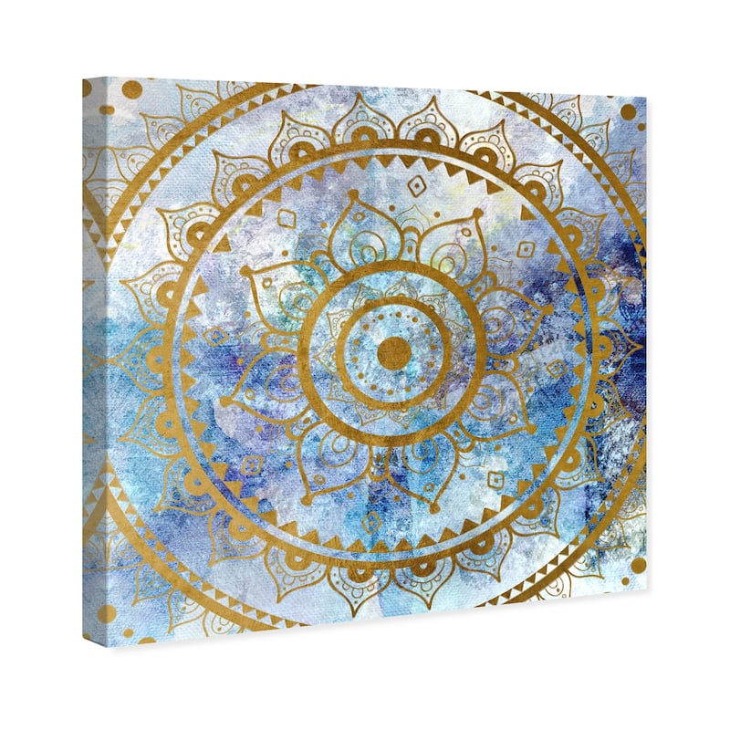 Wynwood Studio Canvas Abstract Sapphire Mandala Blue and Modern & Contemporary Wall Art Canvas Print
