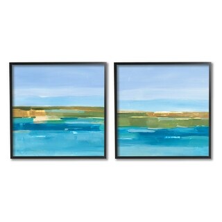 Stupell Abstract Ocean Landscape 2 Piece Framed Giclee Art Set Design ...