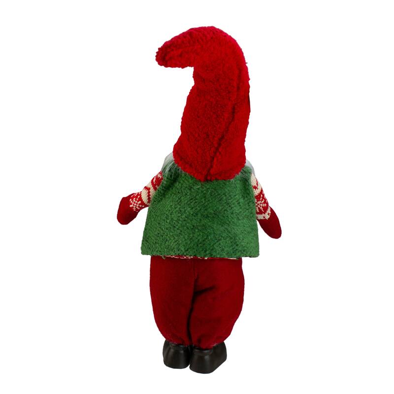 Smiling Santa Christmas Gnome Figure - 23" - Red and Green