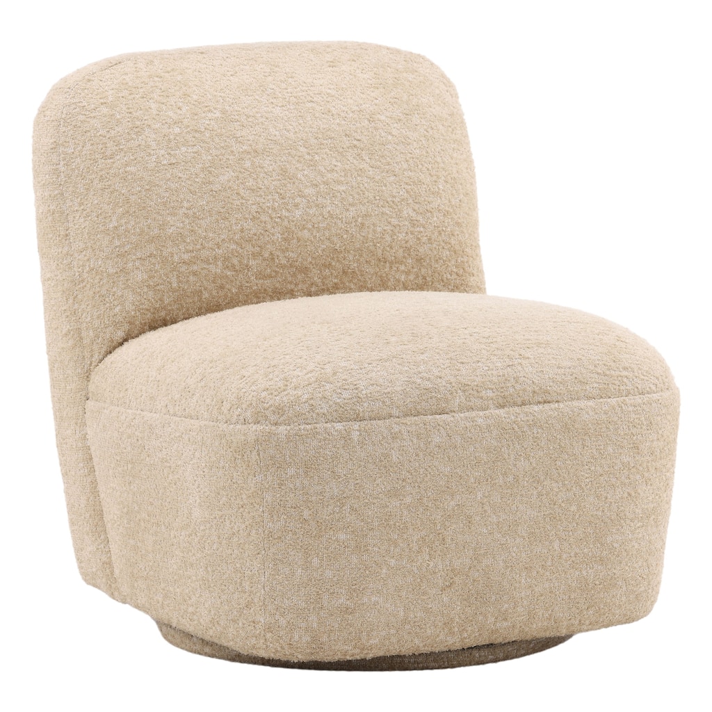 Darlene Upholstered Swivel Accent Chair, Sand