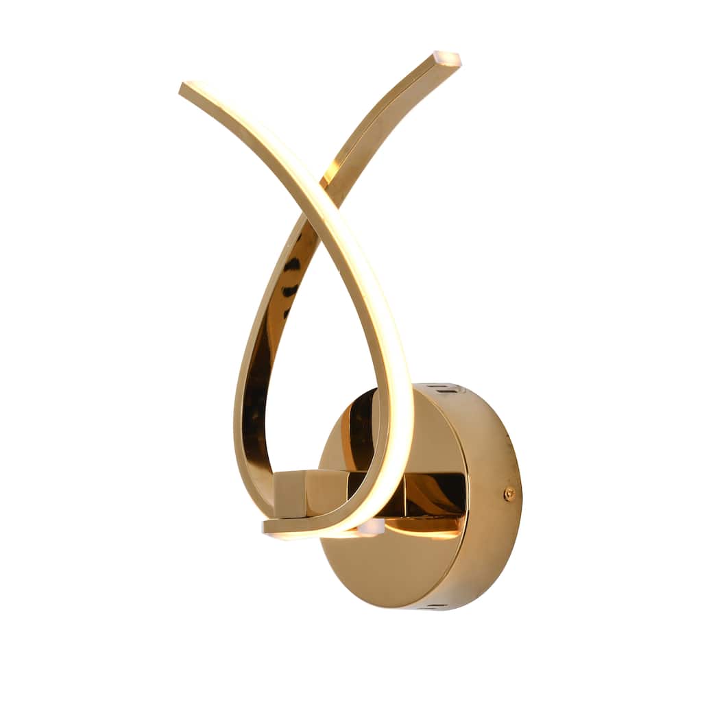 2 Light Gold LED Wall Sconce with an Acrylic Diffuser