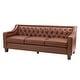preview thumbnail 23 of 65, Mateo 82.28" Wide Transitional Genuine Leather Sofa with Nailhead Trim and Button-Tufted Back