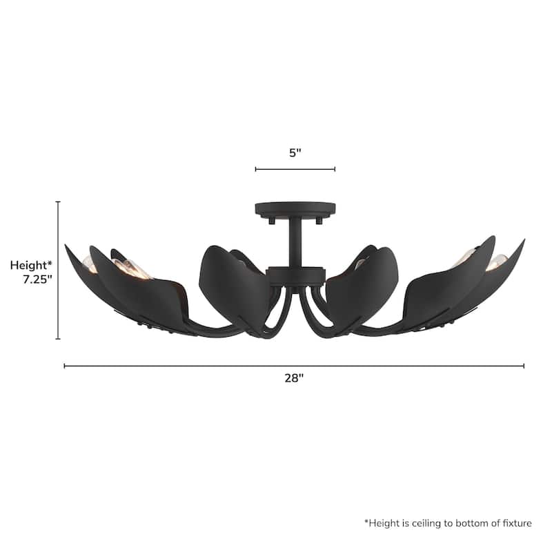 Hunter Juneway 10-Light Flush Mount Chandelier - Transitional, Modern/Contemporary - Dining Room, Living Room, Bedroom.