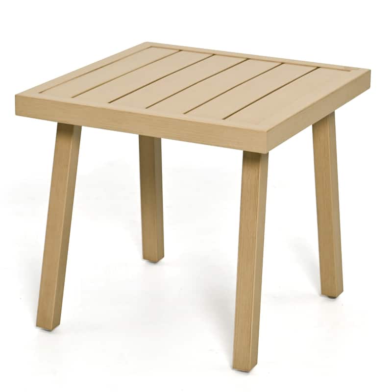 1-Piece Aluminum Outdoor Table with Hand-painted Frame - Beige