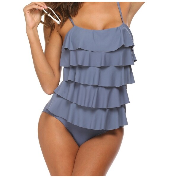 tiered ruffle one piece swimsuit