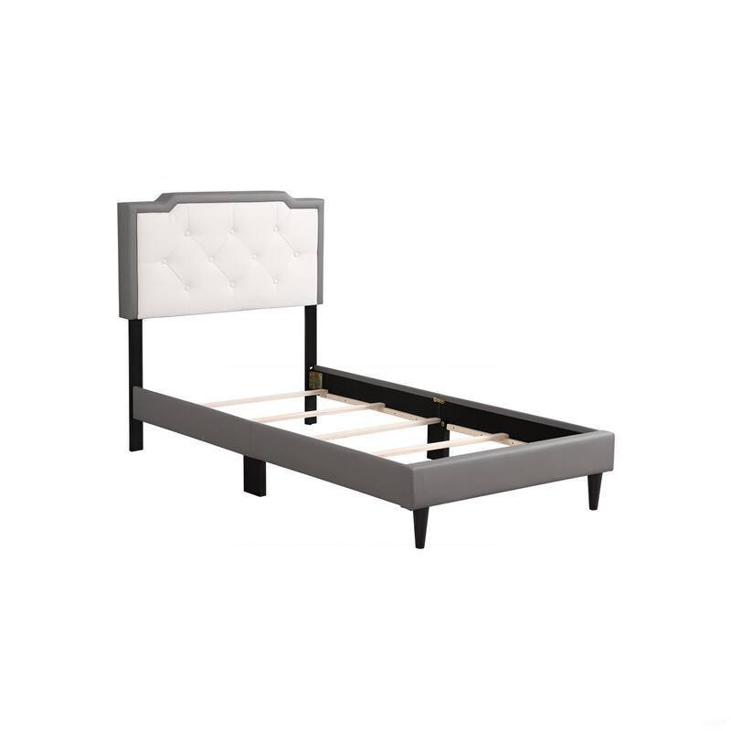 Twin Size PU Elegant Platform Bed with Foam Support