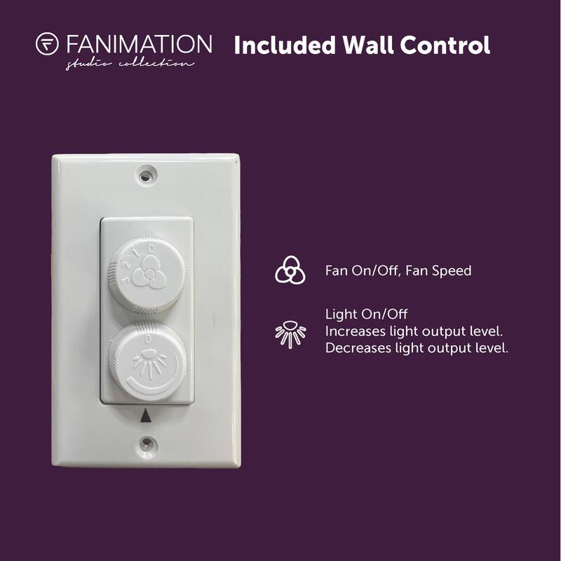 Fanimation Studio Collection Level 44 inch Brushed Nickel Ceiling Fan with LED Light and Wall Control