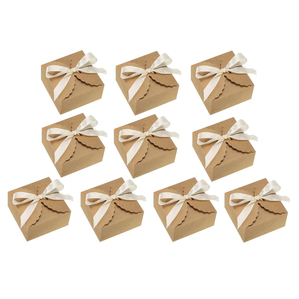 Gift Boxes, 10 Pcs Wedding Gift Boxes with Ribbon 3.5 x 3.5 x 2 Inch