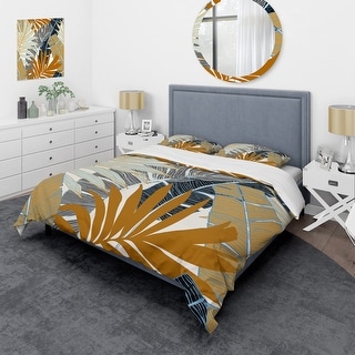 BEAUTIFUL MODERN TROPICAL EXOTIC BED IN A BAG YELLOW GREY COMFORTER SET SHEETS 