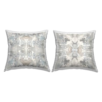 Stupell Subtle Grey Boho Pattern Printed Outdoor Throw Pillow Design by Ellie Roberts (Set of 2)