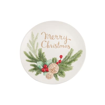 13" Merry Xmas Handpainted Platter