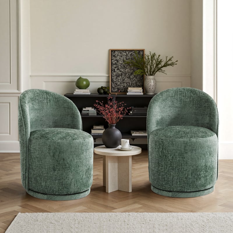 Modern Armless 360-Degree Swivel Dining Chair Barrel Chair