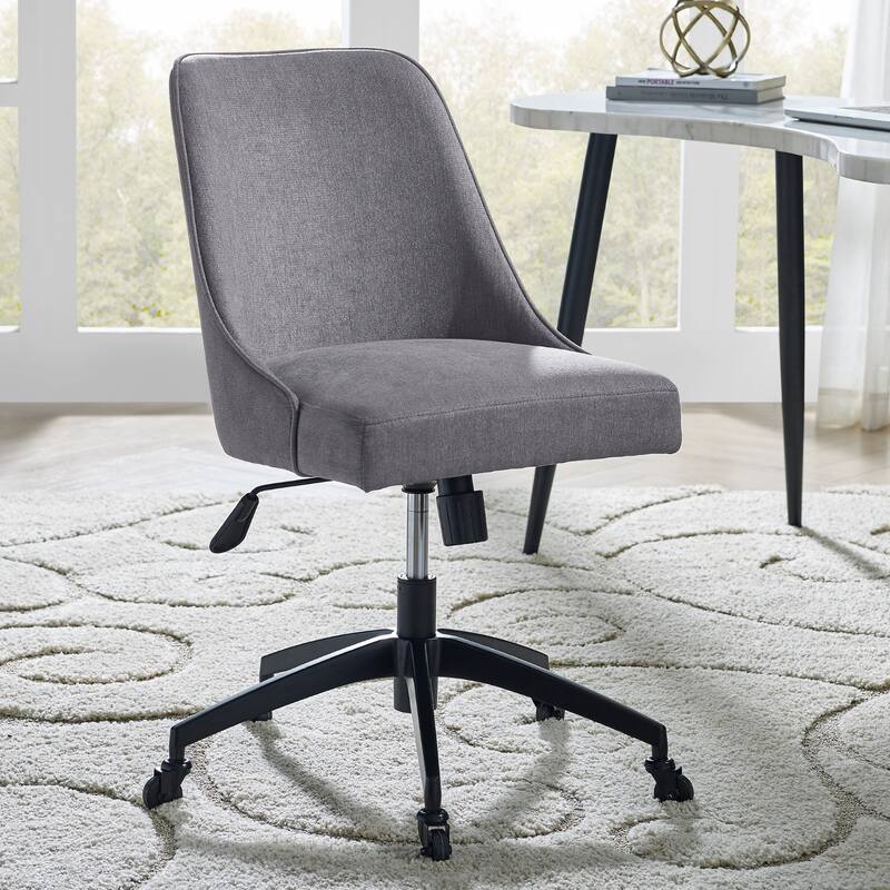 Steve Silver Knox Grey Upholstered Swivel Desk Chair