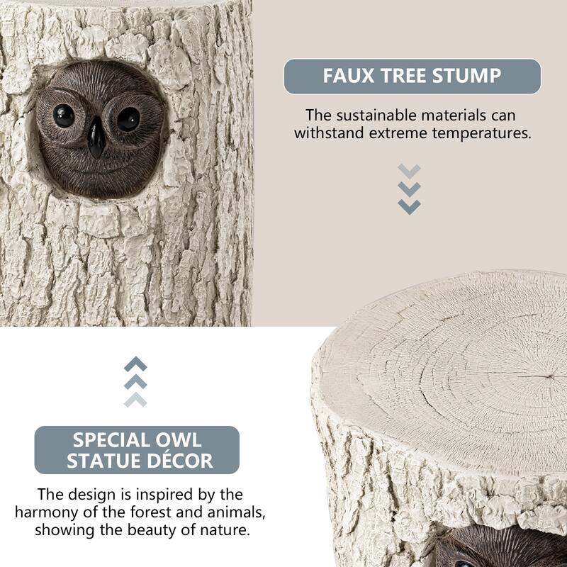 COSIEST Outdoor Antique Accent Stump Stool