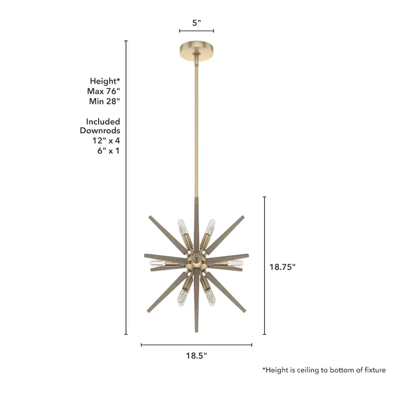 Hunter Jupiter Star Pendant - Entry, Dining Room - Mid-Century Modern, Sputnik