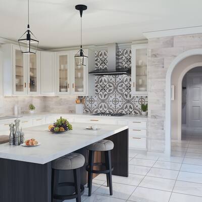 Merola Tile Ella Hill Calacatta 17-3/4" x 17-3/4" Ceramic Floor and Wall Tile - Case (7 Tiles)