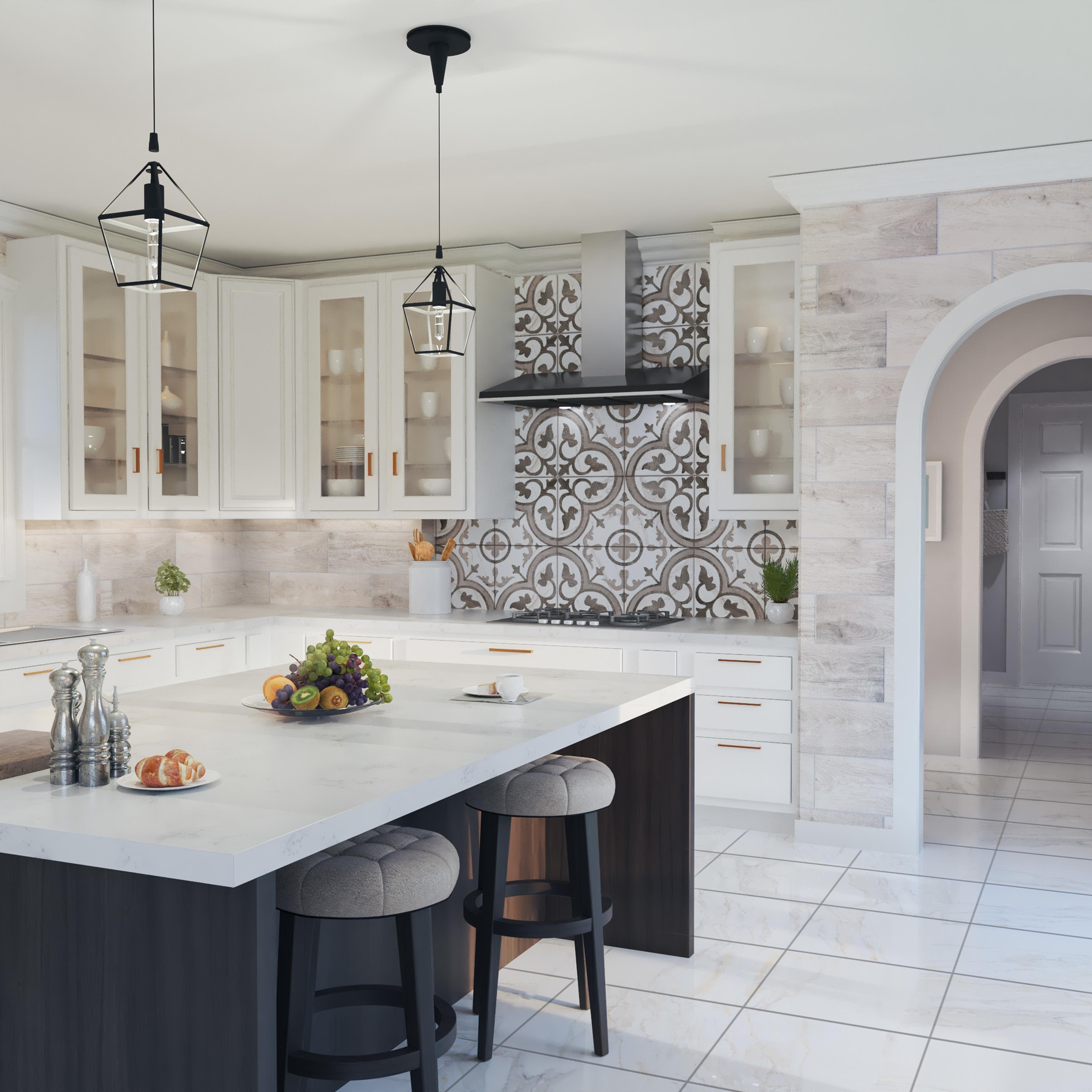 Merola Tile Ella Hill Calacatta 17-3/4" x 17-3/4" Ceramic Floor and Wall Tile