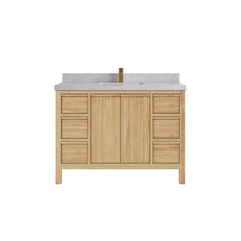 Willow Collections 48 in. W x 22 in. D Elizabeth Solid Teak Single Sink Bathroom Vanity with Countertop