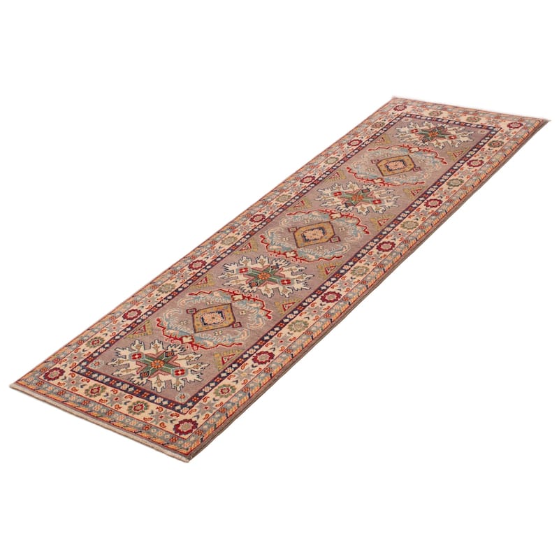 ECARPETGALLERY Hand-knotted Uzbek Ghazni Taupe Wool Rug - 2'8 x 7'11