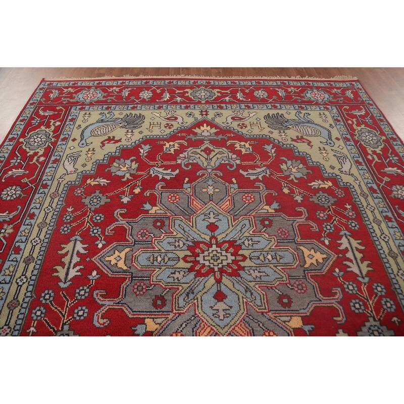 Animal Pictorial Ziegler Area Rug Hand-Knotted Wool Carpet - 7'11" x 9'10"