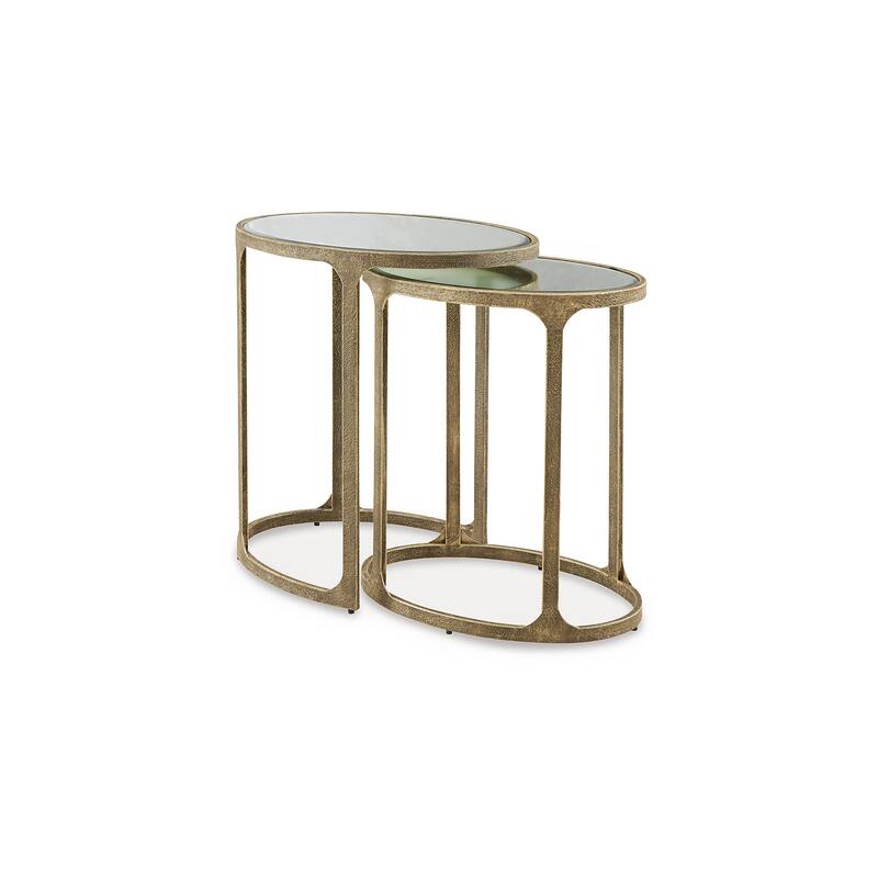 Signature Design by Ashley Irmaleigh Gold/Clear Accent Table (Set of 2) - 22"W x 15.5"D x 24.13"H