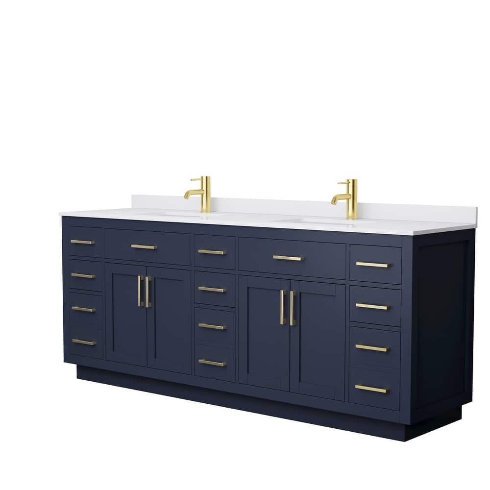 Beckett TK 84-inch Double Vanity, Cultured Marble Top
