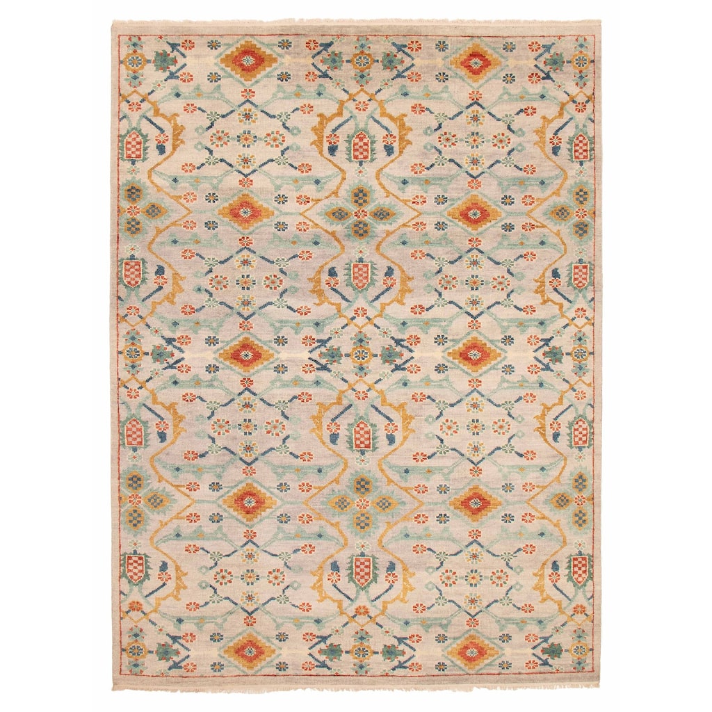 ECARPETGALLERY Hand-knotted Jules Serapi Light Grey Wool Rug - 8'9 x 12'1