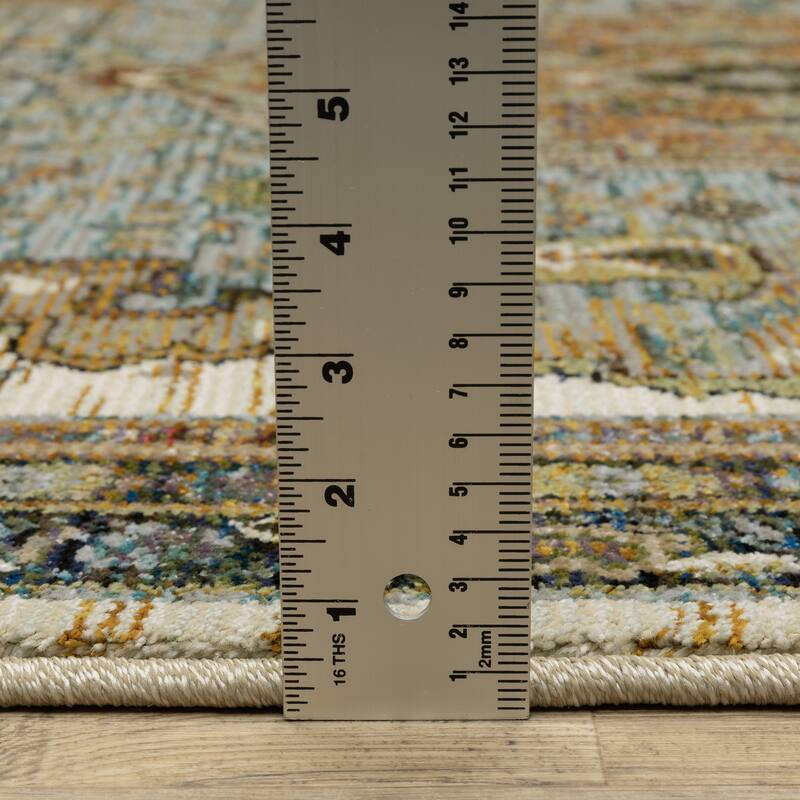 Style Haven Adalynn Center Medallion Ivory/ Blue Area Rug