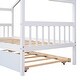preview thumbnail 9 of 10, Twin Imaginative House Daybed with Headboard for Kids Girls Boys, Wooden Storage Platform Bedframe with Trundle & Sky Roof,White