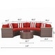 preview thumbnail 19 of 19, Nuon 5-piece Outdoor Patio Conversation Sets Half Moon Furniture Rattan Wicker Sofa Sectional Set by Havenside Home