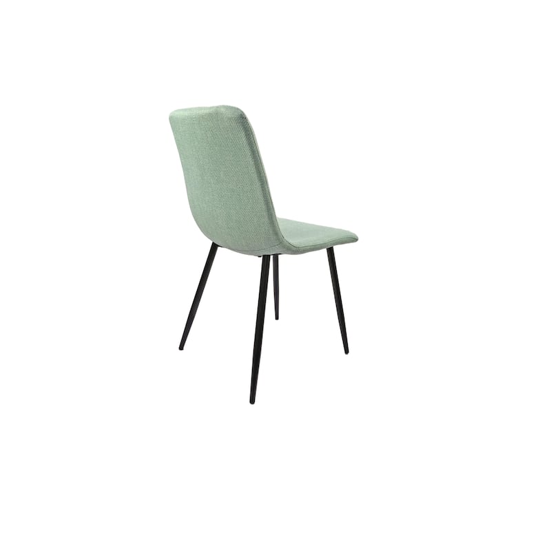 55" MDF Dining Table and Modern Dining Chair Set of 4, Metal Base & Legs, Dining Room Table and Linen Chairs