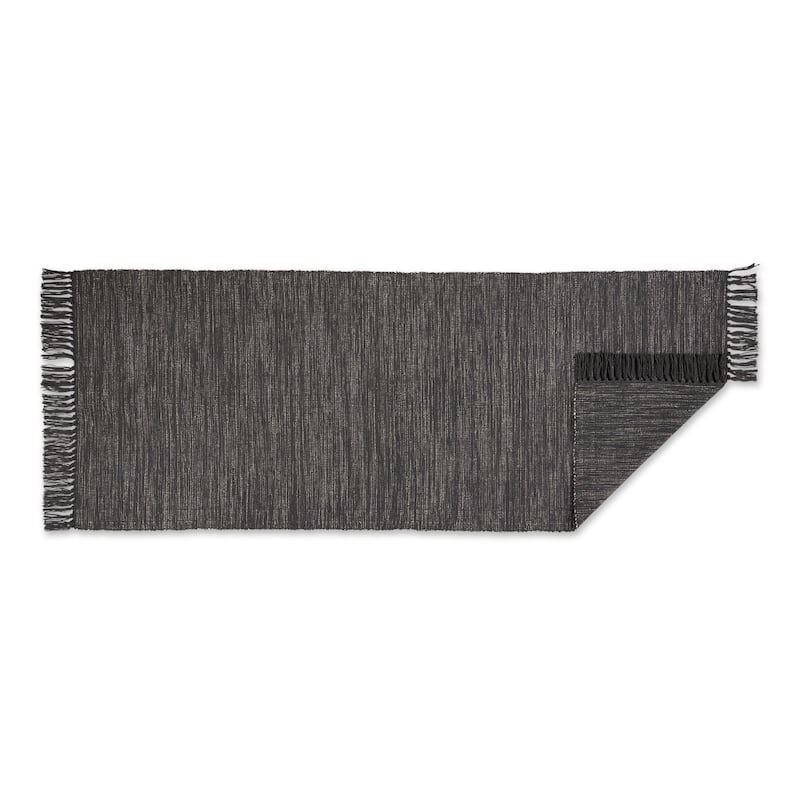 DII Gray and Off White 2-Tone Ribbed Rug 2x3 Ft - 24.0 In. L X 36.0 In. W X 0.2 In. H