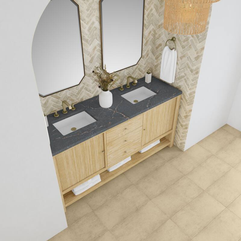 James Martin Vanities Marigot Single 72" Double Vanity, Sunwashed Oak