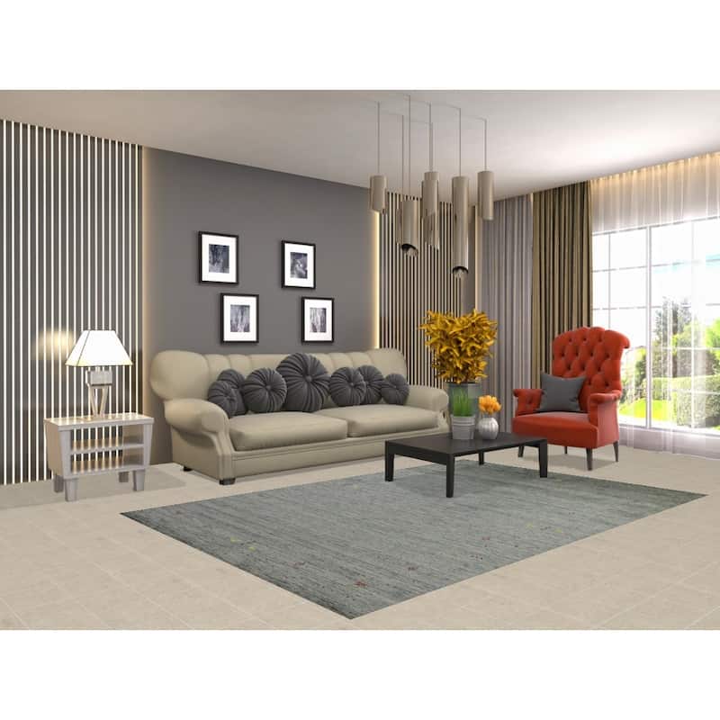 Hand Knotted Oriental 100% Wool Carpet Tribal Tribal Multi-Colored Gabbeh Area Rug - 7' 11'' X 5' 3''