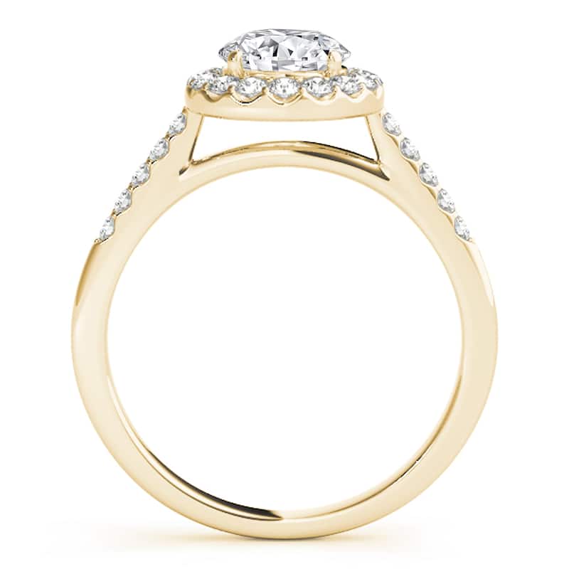 Auriya 14k-Yellow Gold Lab Grown Round Diamond Halo Engagement Ring 0.50 to 5.00 ct. tw. (F-G VS)