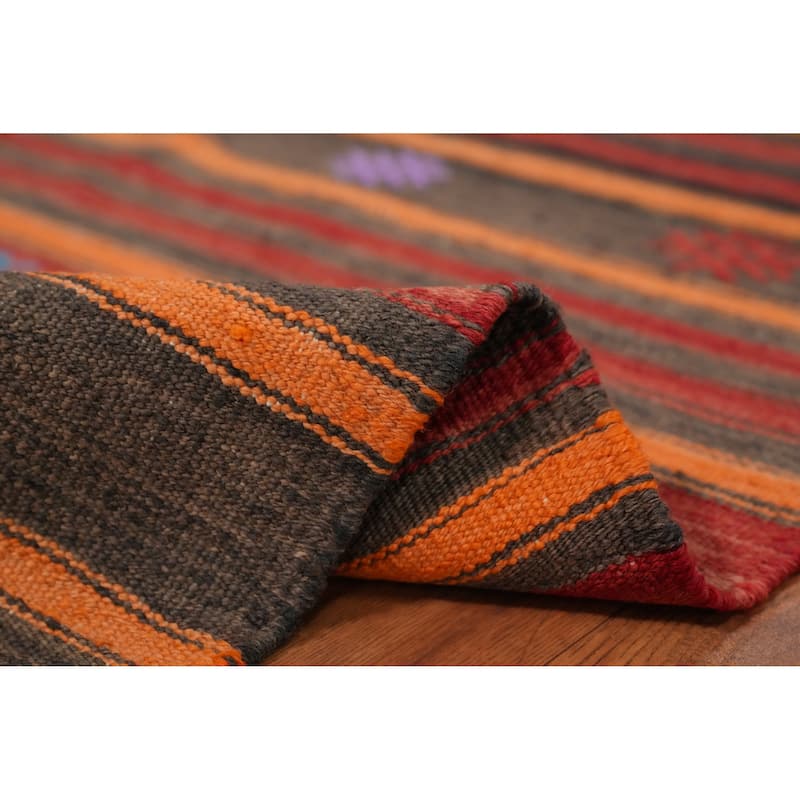 Hand Woven Oriental 100% Wool Carpet Southwestern Tribal Multi-Colored Kilim Area Rug - 9' 1'' X 5' 3''