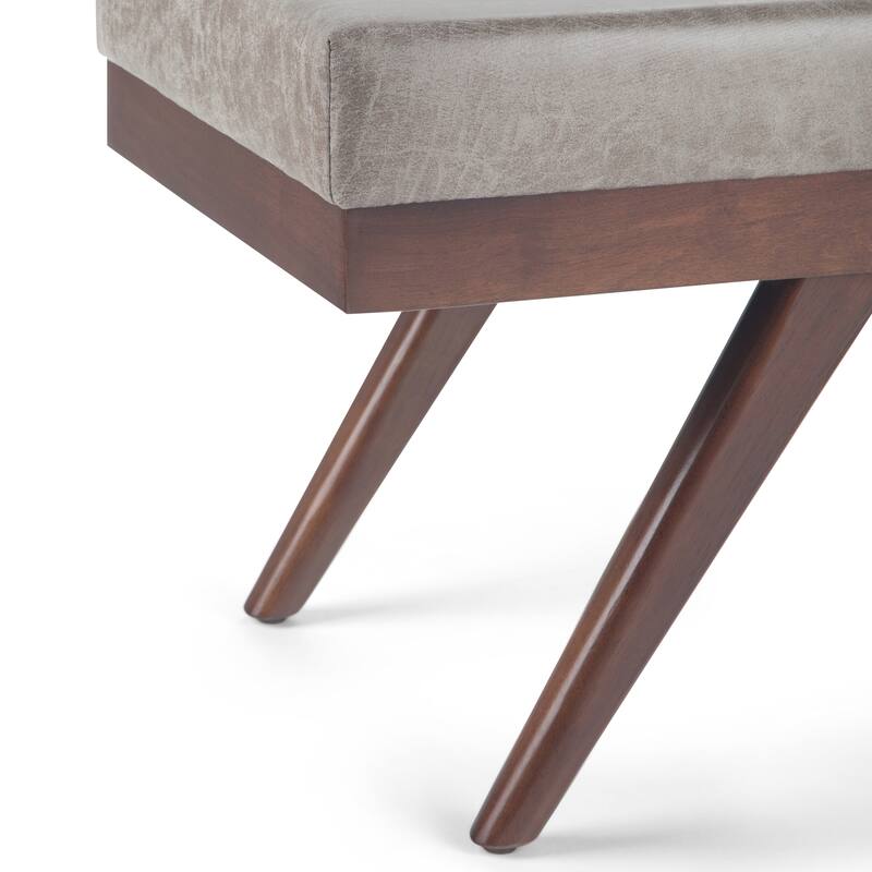 WYNDENHALL Nadine 48 inch Wide Mid Century Modern Rectangle Ottoman Bench