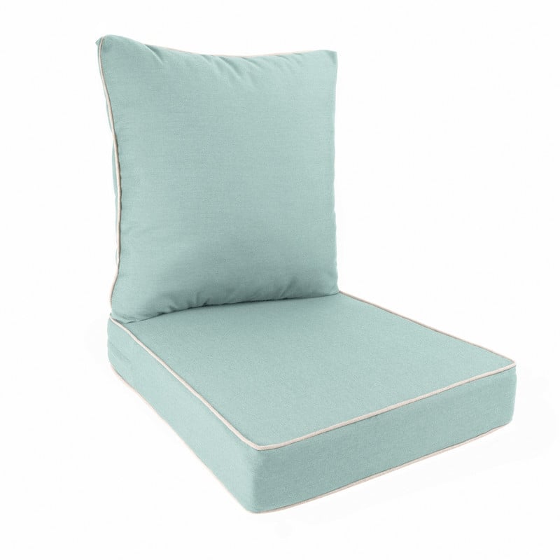 Sunbrella Contrast Corded Deep Seat Cushion by Austin Horn Classics - Mist