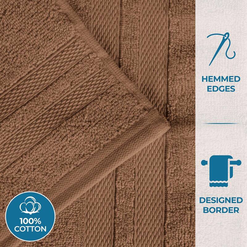 Superior Ultra-Soft Cotton Solid Medium Weight Bath Towel Set of 2