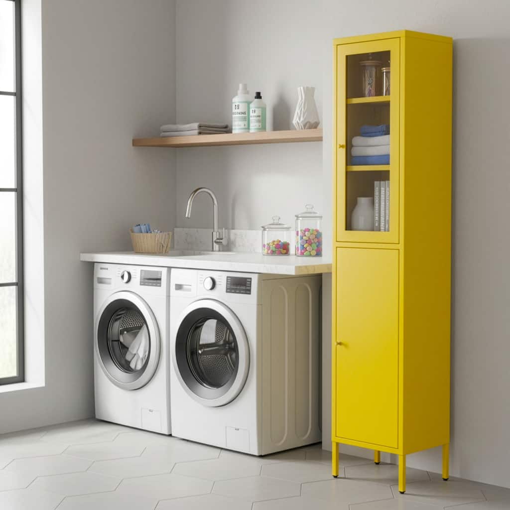 Aviva 71-inch Yellow Two Door Metal Cabinet