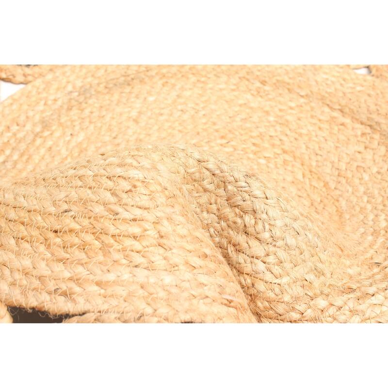 ECARPETGALLERY Braided Weave Palas Denizli Tan Jute Rug - 3'0 x 3'0