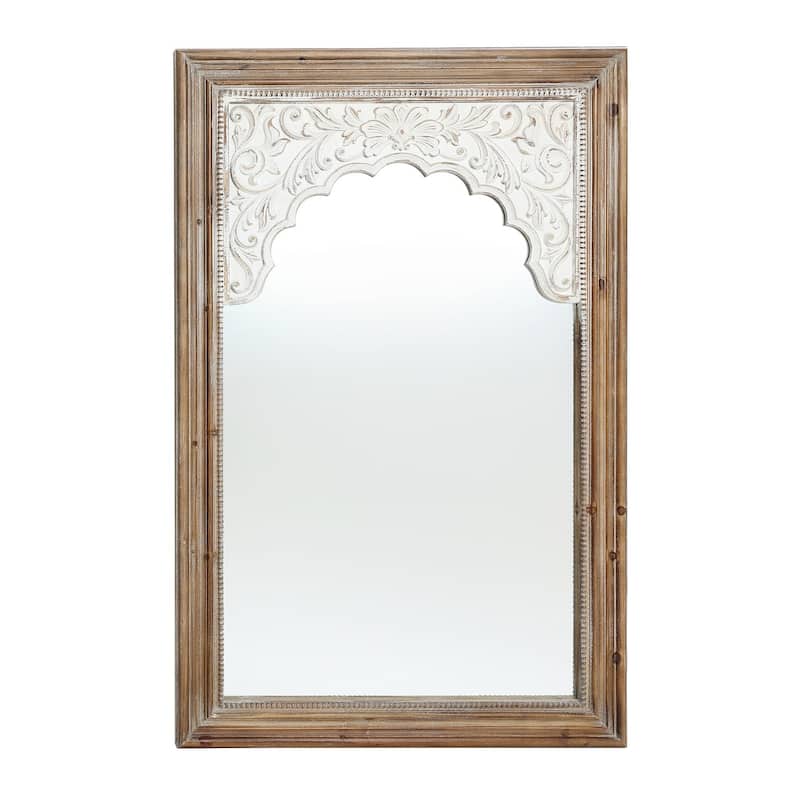 Wood Framed Rectangular Accent Wall Mirror - 43.39" H x 27.95" W x 1.5" D