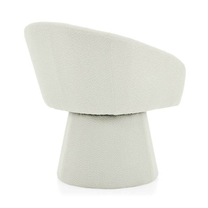 Modern 360° Swivel Accent Chair, Boucle Upholstered, Comfy Barrel Chair for Living Room, Bedroom & Office