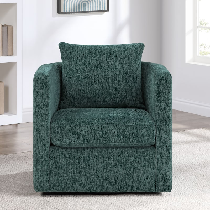 Sylvani Swivel Barrel Chair by Greyson Living - Peacock