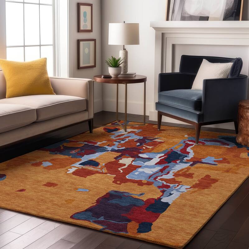 Premium Washable Super Soft Modern Abstract Mayfield Rug - Copper - 2'6" x 3'10"